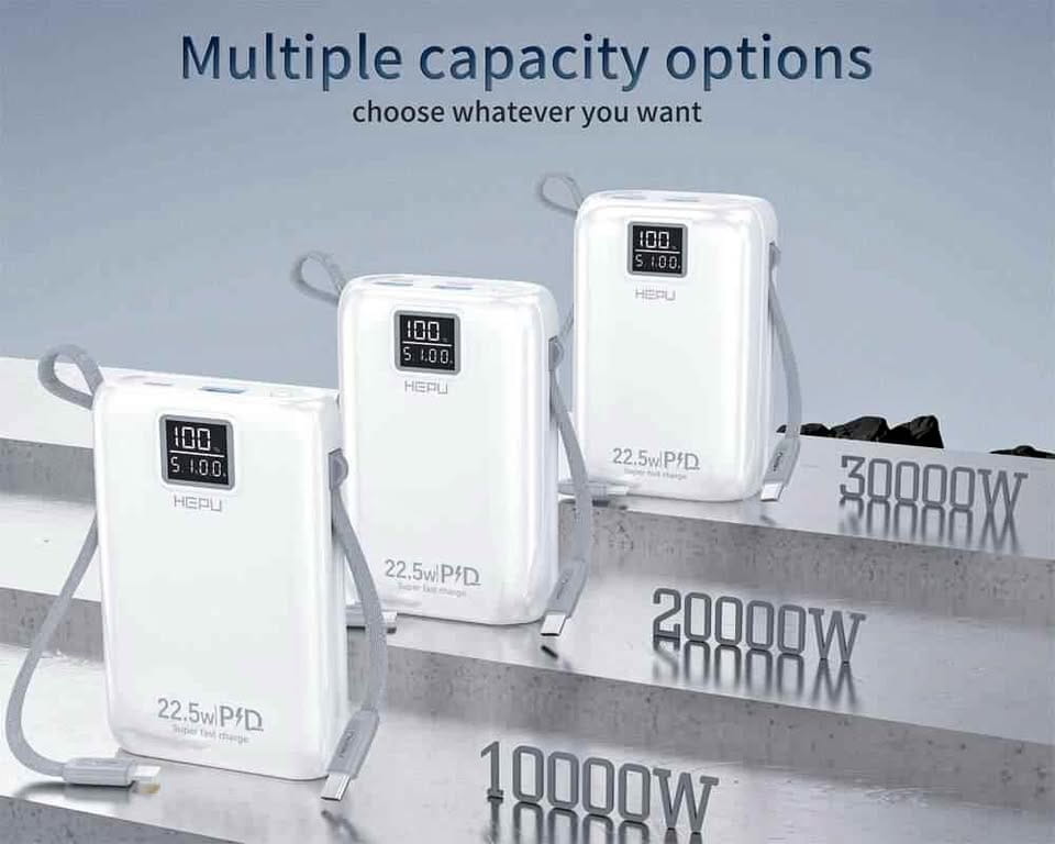 Powerbank HEPU Mini 10000 mAh Powerbank HEPU Mini 10000 mAh à charge rapide 22,5 W