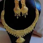Parure de Bijoux Femme – Collier & Boucles d'Oreilles Style Oriental Doré