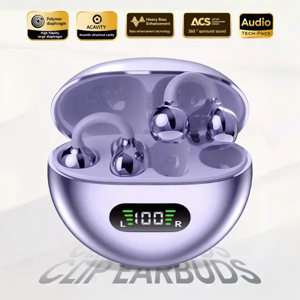 Écouteurs Clip Bluetooth 6.0 Sport TWS