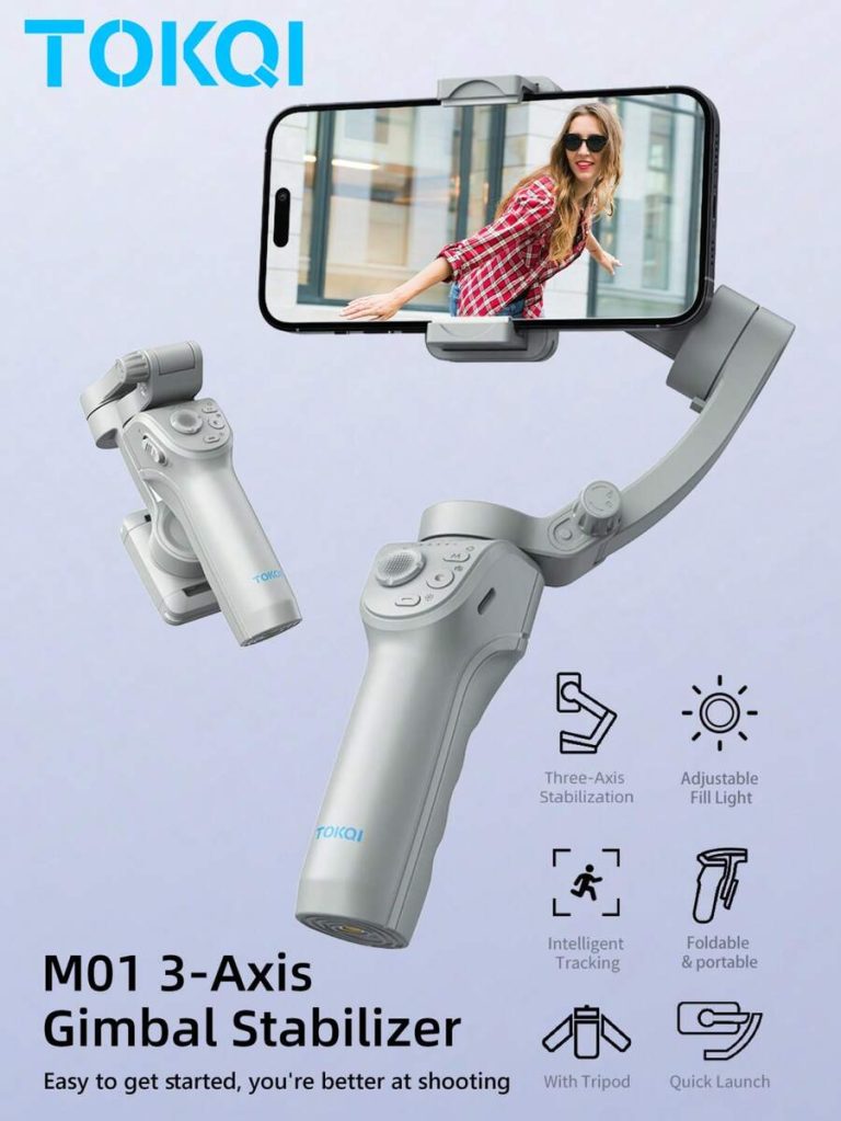 Stabilisateur Gimbal 3 Axes TOKQI – Suivi IA
