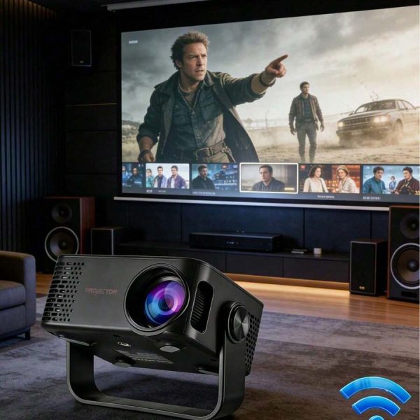 Projecteur 4K WiFi 6 Bluetooth – Cinéma Maison