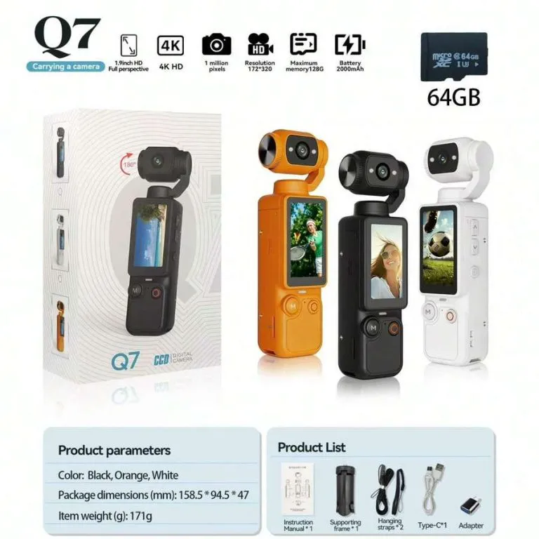 Appareil Photo 4K Zoom 16x + Carte SD 64Go