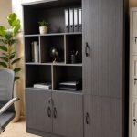 Meuble de Rangement de Bureau Gris Anthracite – Niches & Placards