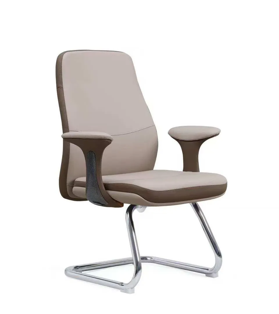 Fauteuil de Direction Cuir Beige & Taupe – Haut Dossier Ergonomique, vue 2