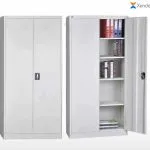 Armoire de Bureau Métallique 2 Portes Pleines – 4 Étagères