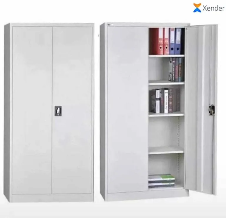 Armoire de Bureau Métallique 2 Portes Pleines – 4 Étagères