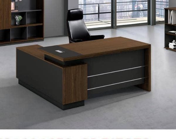 Bureau de Direction en L – Plateau Bois & Caisson Anthracite