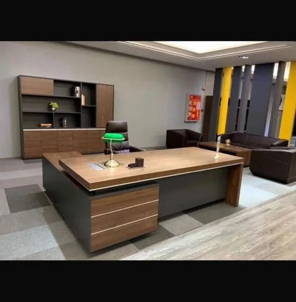 Bureau de Direction en L – Design Moderne avec Caisson & Rangement