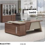Bureau de Direction en L KT861 – 1m60 avec Retour & Caisson