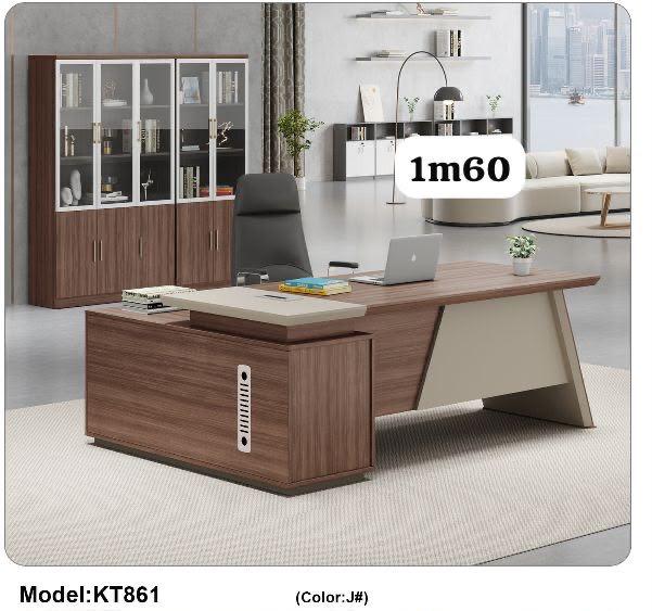 Bureau de Direction en L KT861 – 1m60 avec Retour & Caisson