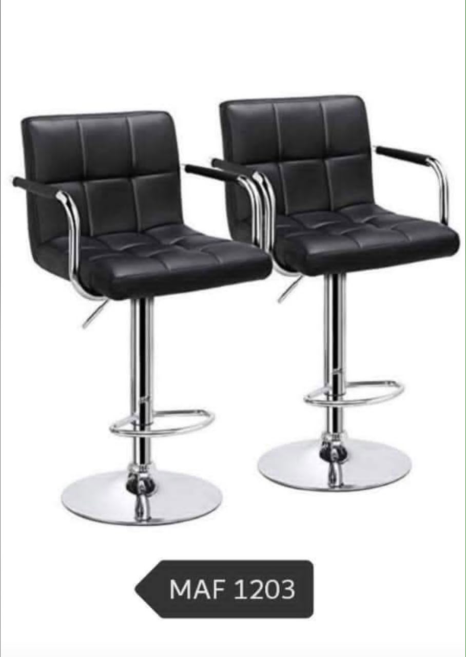Tabouret de Bar MAF 1203 – Cuir Noir, Hauteur Réglable (Lot de 2) Tabouret de Bar MAF 1203 – Cuir Noir, Hauteur Réglable (Lot de 2)