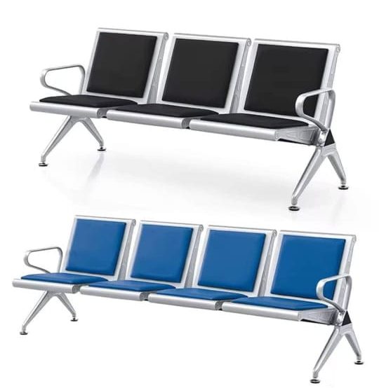 Banc d'Attente Métallique – Chaises Poutre 3 & 4 Places (Plusieurs Coloris)