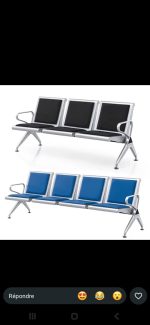 Banc d'Attente Métallique – Chaises Poutre 3 & 4 Places (Plusieurs Coloris), vue 2