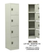 Casier Vestiaire Métallique 4 Portes MH 144A – Colonne, Gris, vue 2