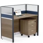 Poste de Travail Cloisonné 1 Personne – Open Space avec Caisson Mobile