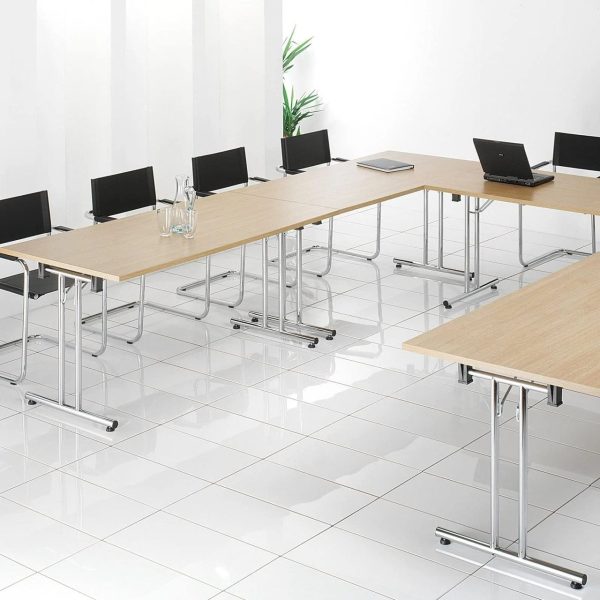 Table Pliante de Conférence & Formation – Piètement Chromé Rabattable, vue 2