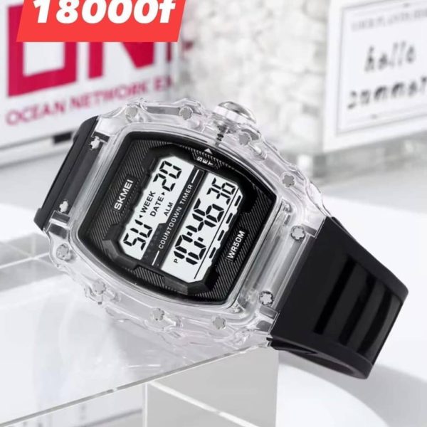 Montre homme SKMEI digitale à boîtier transparent