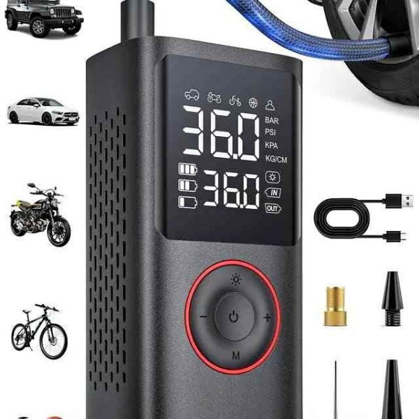 Pompe à air électrique portable avec écran numérique et embouts