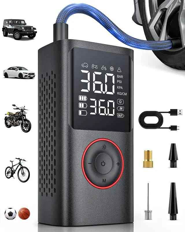 Pompe à air électrique portable avec écran numérique et embouts