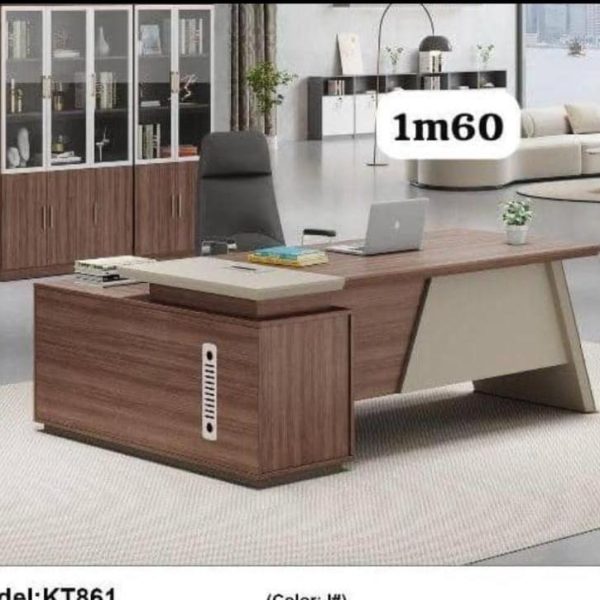 Bureau de Direction en L KT861 – 1m60 avec Retour & Caisson, vue 2