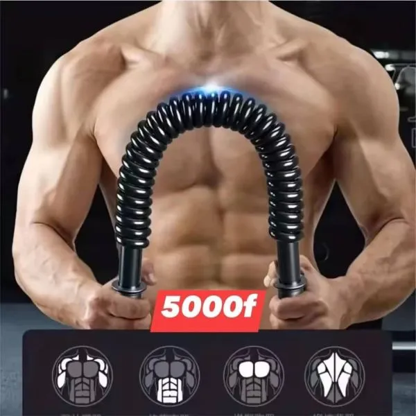 Appareil de musculation à ressort noir avec poignées