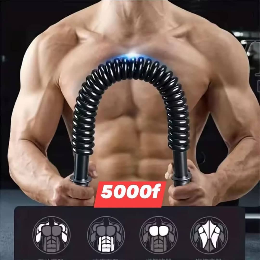 men muscle Appareil de musculation à ressort noir avec poignées